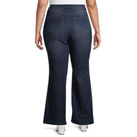 A3 Denim Women's Ziggy High Rise Flared Stretch Trouser Jeans 22W NWT - Picture 2 of 6